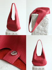 Essentials Genuine Leather Slouch Hobo Bag, Must-have Fashion Designer Bucket Tote Bag
