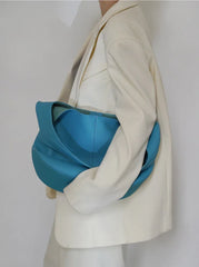 Essentials Genuine Leather Slouch Hobo Bag, Must-have Fashion Designer Bucket Tote Bag