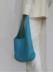 Essentials Genuine Leather Slouch Hobo Bag, Must-have Fashion Designer Bucket Tote Bag