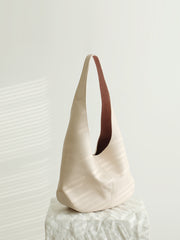 Essentials Genuine Leather Slouch Hobo Bag, Must-have Fashion Designer Bucket Tote Bag
