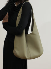 Essentials Genuine Leather Slouch Hobo Bag, Must-have Fashion Designer Bucket Tote Bag