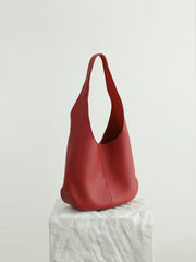 Essentials Genuine Leather Slouch Hobo Bag, Must-have Fashion Designer Bucket Tote Bag