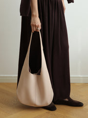 Essentials Genuine Leather Slouch Hobo Bag, Must-have Fashion Designer Bucket Tote Bag