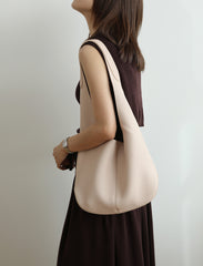 Essentials Genuine Leather Slouch Hobo Bag, Must-have Fashion Designer Bucket Tote Bag