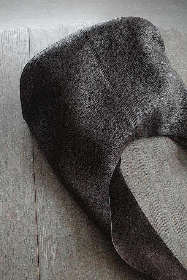 Essentials Slouchy Leather Hobo Bag, Must-have Fashion Designer Minimalist Handbag, Cowhide Bucket Bag