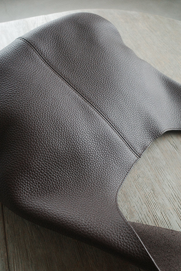 Essentials Slouchy Leather Hobo Bag, Must-have Fashion Designer Minimalist Handbag, Cowhide Bucket Bag