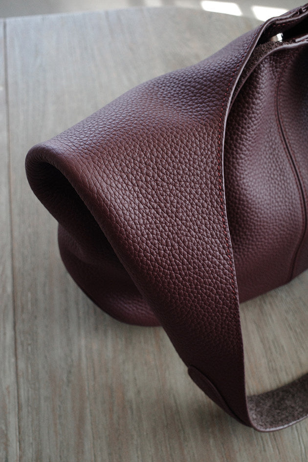 Essentials Slouchy Leather Hobo Bag, Must-have Fashion Designer Minimalist Handbag, Cowhide Bucket Bag