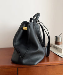 Everyday Essential Cowhide Leather Tote, Soft Full Grain Cowhide Shoulder Bag for Work & Travel