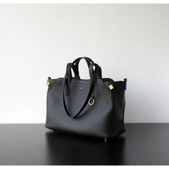 Everyday Essential Cowhide Leather Tote, Soft Full Grain Cowhide Shoulder Bag for Work & Travel