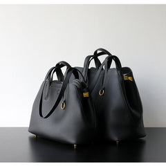 Everyday Essential Cowhide Leather Tote, Soft Full Grain Cowhide Shoulder Bag for Work & Travel