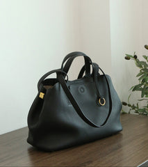 Everyday Essential Cowhide Leather Tote, Soft Full Grain Cowhide Shoulder Bag for Work & Travel