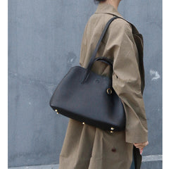 Everyday Essential Cowhide Leather Tote, Soft Full Grain Cowhide Shoulder Bag for Work & Travel