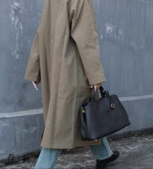 Everyday Essential Cowhide Leather Tote, Soft Full Grain Cowhide Shoulder Bag for Work & Travel