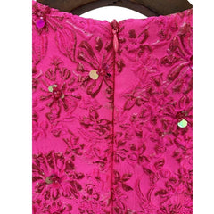 Fashion Runway Fuchsia: Jacquard Handcrafted Beaded Party Dress and Jacket | Semi-Formal Dress, Evening Gown, Wedding Dress