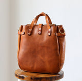 Full Grain Leather Women's Shoulder Bag, Men's Handmade Italian Tanned Grain Leather Crossbody Bag, Men's American Retro Casual Bag