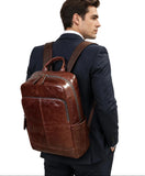 Full Grain Leather Backpack for Men | Vintage Handcrafted Cow hide Business Bag | Large Laptop Commuter Backpack