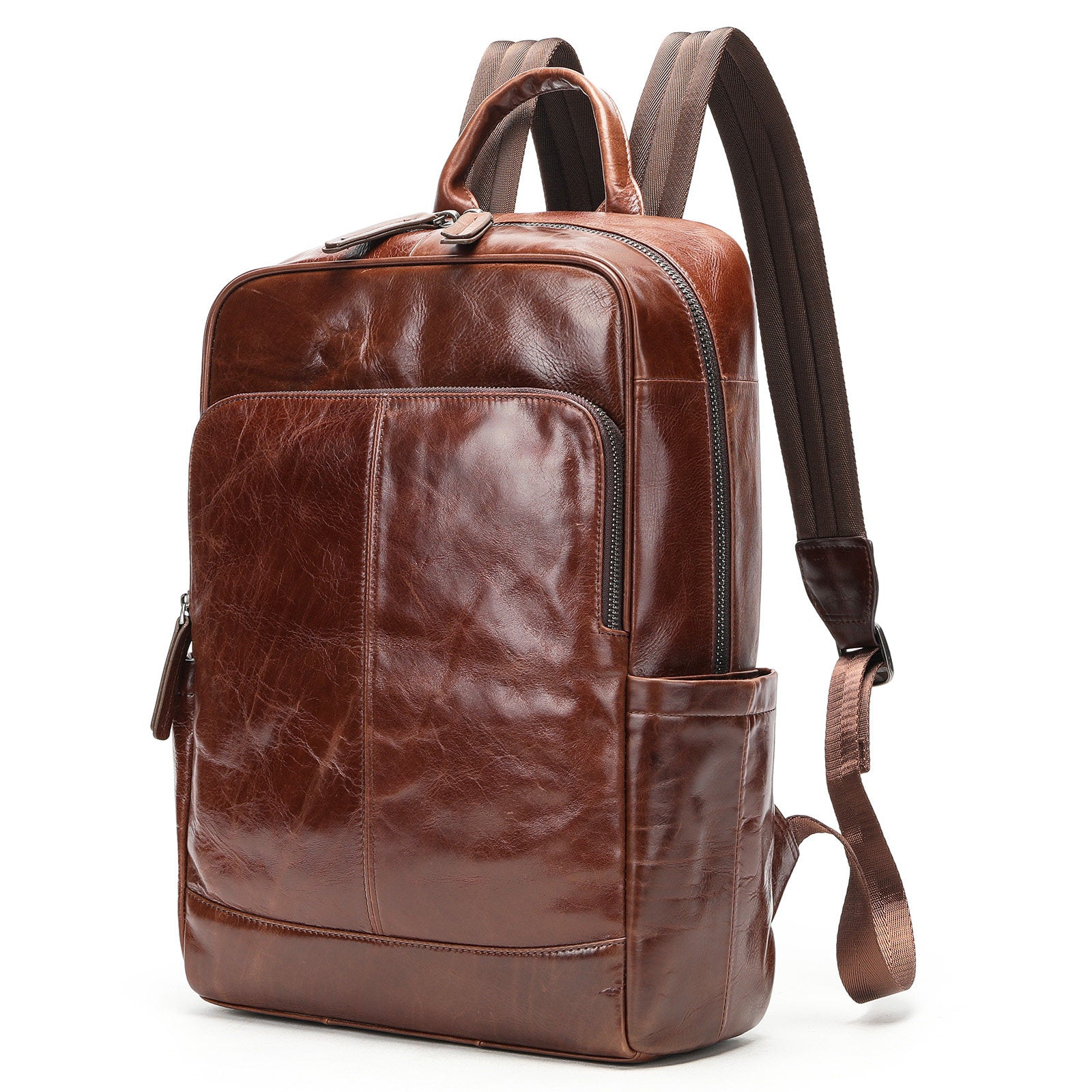 Full Grain Leather Backpack for Men | Vintage Handcrafted Cow hide Business Bag | Large Laptop Commuter Backpack