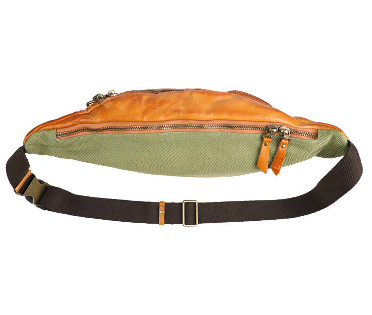 Full Grain Leather Chest Bag | Men's Distressed Crossbody Sling Bag with Phone Pocket