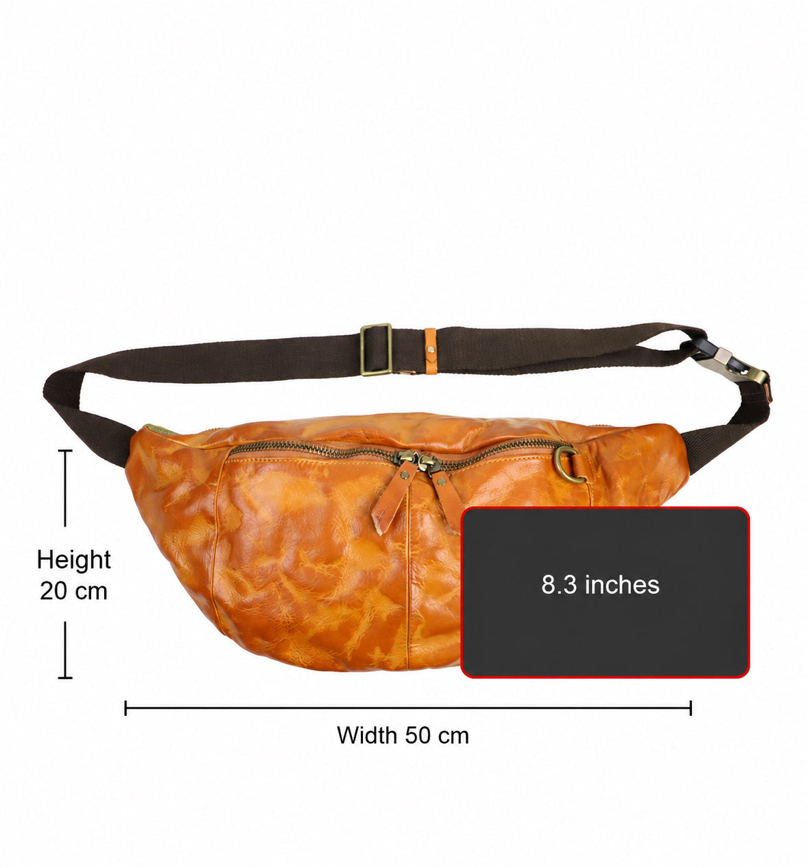 Full Grain Leather Chest Bag | Men's Distressed Crossbody Sling Bag with Phone Pocket