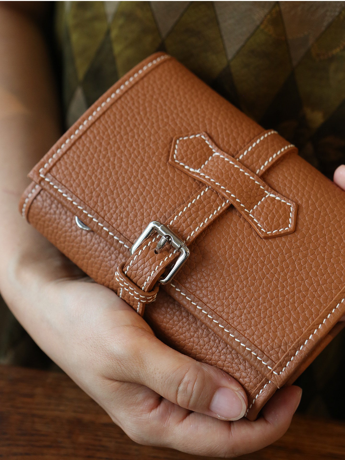 Handcrafted Full Grain Leather Jewellery Travel Organizer, Luxury Cowhide Jewellery Roll with Ring & Earring Holder, Portable Storage Case