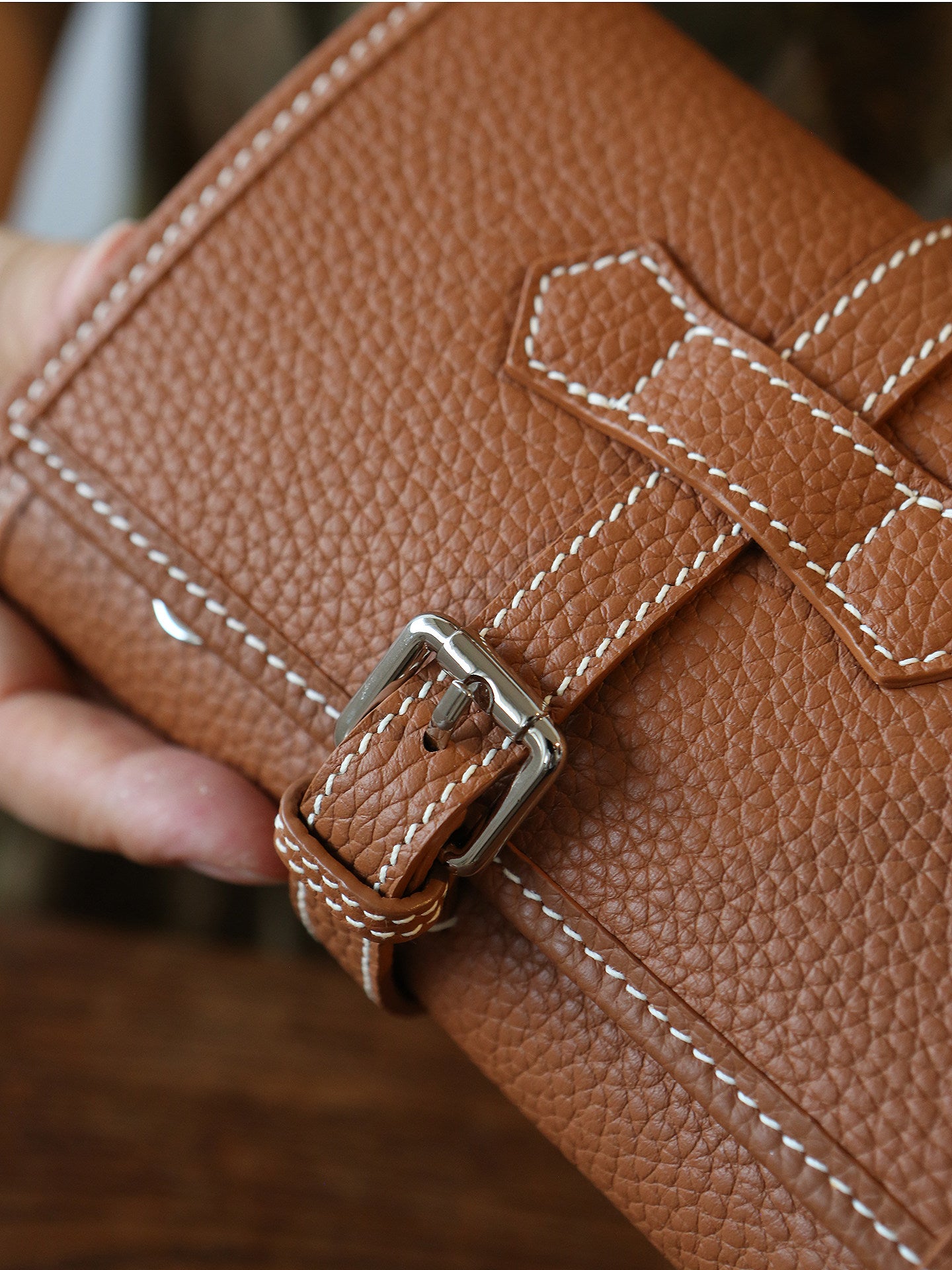 Handcrafted Full Grain Leather Jewellery Travel Organizer, Luxury Cowhide Jewellery Roll with Ring & Earring Holder, Portable Storage Case