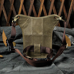 Full Grain Leather Leg Bag Foraging Pouch Leather Motorcycle Waist Bag, Male Knight Bull Head Bag, Crazy Horse Leather Bag for Men Women