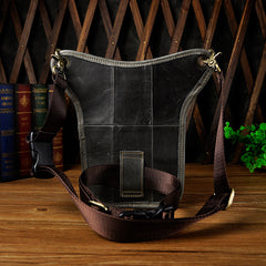 Full Grain Leather Leg Bag Foraging Pouch Leather Motorcycle Waist Bag, Male Knight Bull Head Bag, Crazy Horse Leather Bag for Men Women
