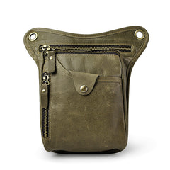 Full Grain Leather Leg Bag Foraging Pouch Leather Motorcycle Waist Bag, Male Knight Bull Head Bag, Crazy Horse Leather Bag for Men Women