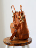 Full Grain Leather Women's Shoulder Bag, Men's Handmade Italian Tanned Grain Leather Crossbody Bag, Men's American Retro Casual Bag