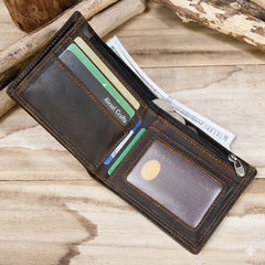Classic Men's Full Grain Leather Wallet, Leather Coins Purse, Unisex Bifold Wallet, Great Gift Idea for Men Best Man Groomsmen Father's Day