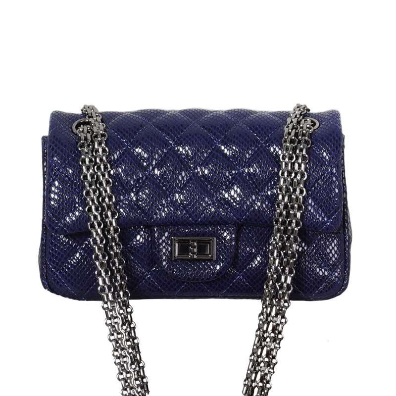 Genuine Caviar Leather Classic Flap Bag | Chain Strap Lock Bag, Leather Shoulder Purse, Diamond and V Geometric