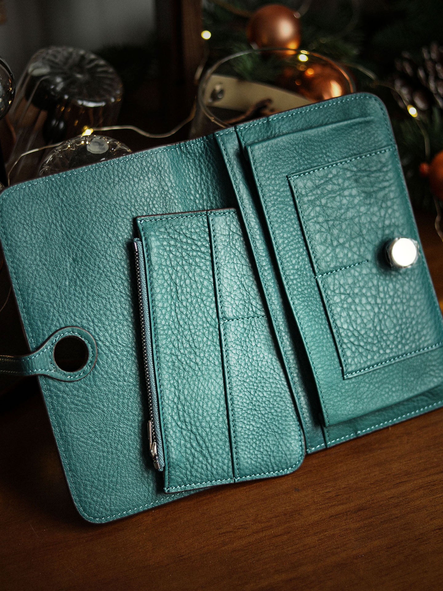 Genuine Cowhide Leather Passport Wallet | Handcrafted Large Phone Clutch & Card Holder