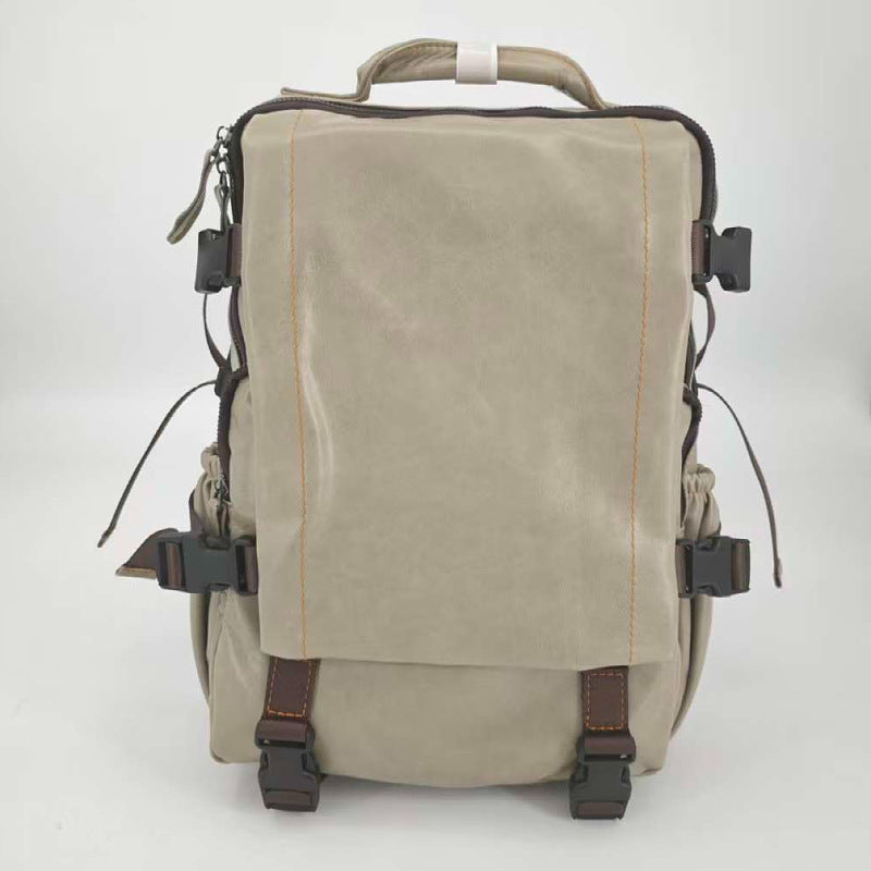 Genuine Full Grain Cowhide Leather Backpack for Men — Handmade Large Travel & Laptop Rucksack | 2 Sizes, 4 Colours | Tactical Buckle Design