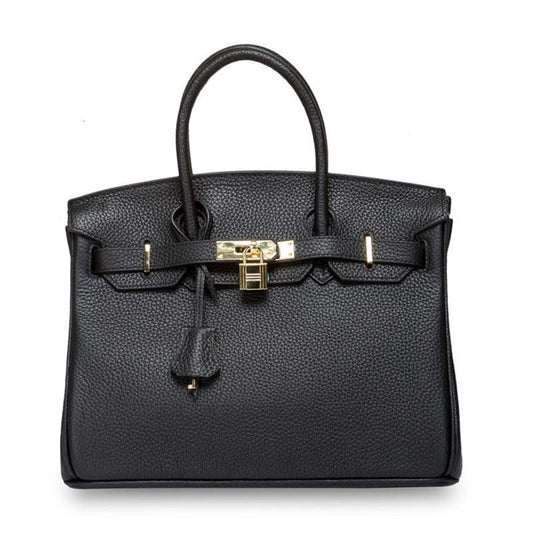 Genuine Pebbled Leather Handbag Gold Tone Must-have Leather Designer Bag, Classic Shoulder Bag, Crossbody Bag, Gift For Her