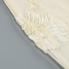 Halter Floral Embroidered Bridal Gown Maxi Dress, Backless Long Evening Dress for Weddings, Formal Events