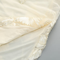 Halter Floral Embroidered Bridal Gown Maxi Dress, Backless Long Evening Dress for Weddings, Formal Events