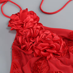 Halter Floral Embroidered Bridal Gown Maxi Dress, Backless Long Evening Dress for Weddings, Formal Events