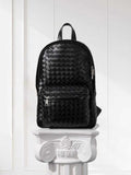 Hand-Woven Italian Lambskin Leather Backpack, Luxury Rucksack for Men & Women