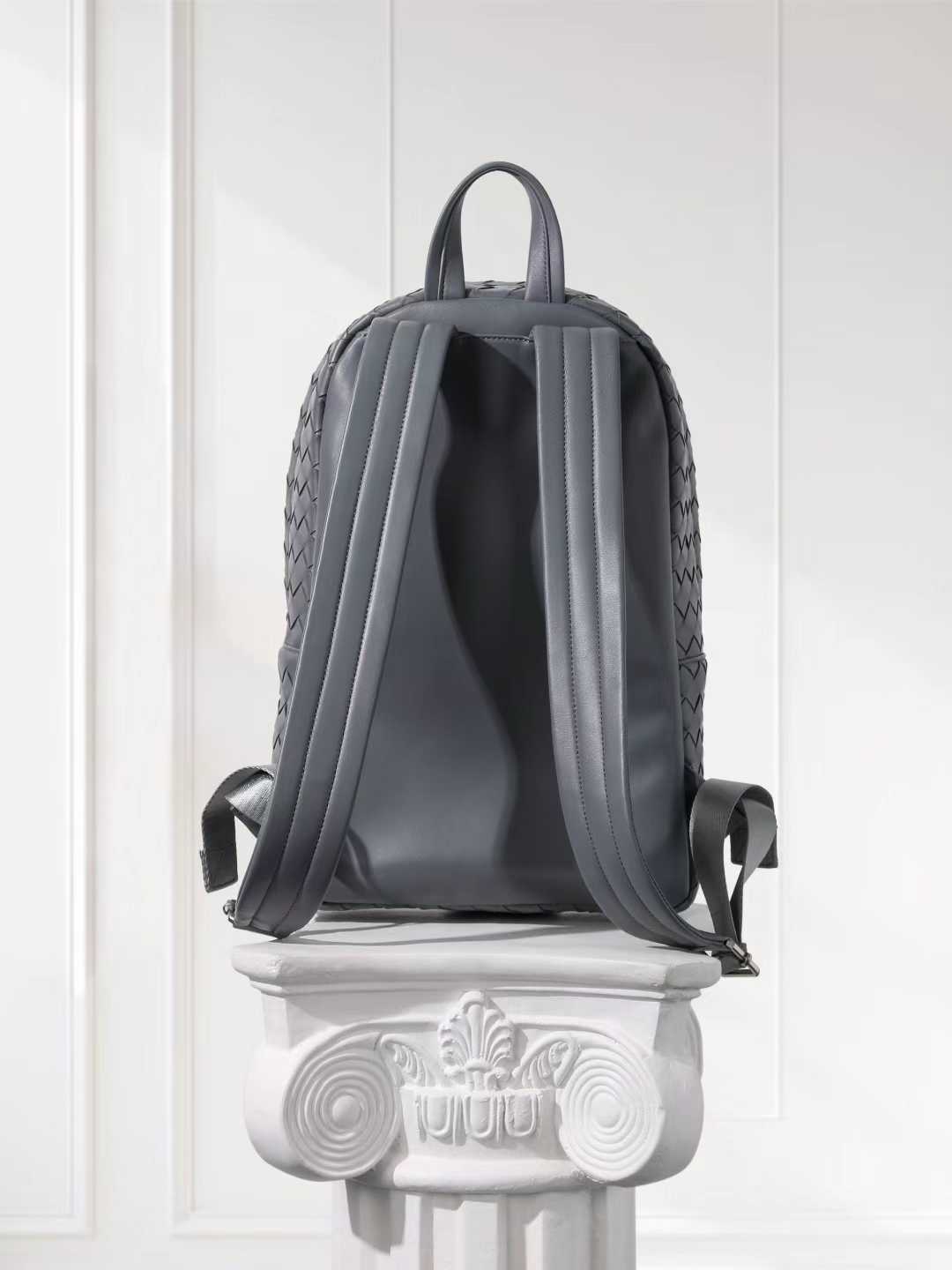 Hand-Woven Italian Lambskin Leather Backpack, Luxury Rucksack for Men & Women