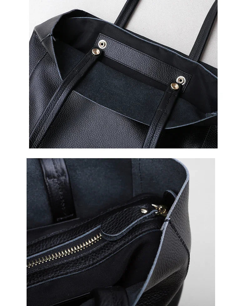 Handcrafted Leather Tote Bag | Grain Leather Large Tote Bag |  Birthday gift for her, yellow, Shell Pink, Caramel, Black Blue Gift For Her