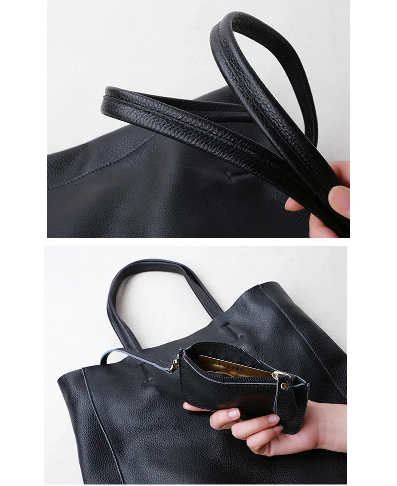 Handcrafted Leather Tote Bag | Grain Leather Large Tote Bag |  Birthday gift for her, yellow, Shell Pink, Caramel, Black Blue Gift For Her