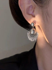 Bohemian Sterling Silver Dreamcatcher Tassel Earrings