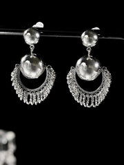 Bohemian Sterling Silver Dreamcatcher Tassel Earrings