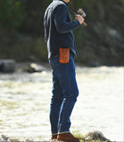 Handcrafted Full Grain Leather Belt Pouch | Cowhide Phone Holster | Outdoor EDC Waist Bag for Men