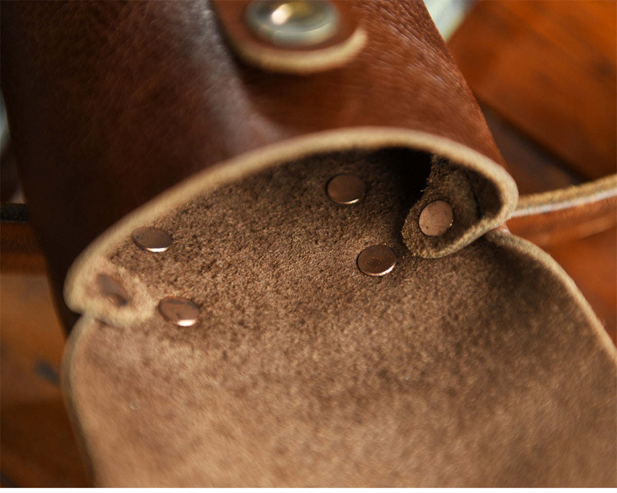 Handcrafted Full Grain Leather Belt Pouch | Cowhide Phone Holster | Outdoor EDC Waist Bag for Men