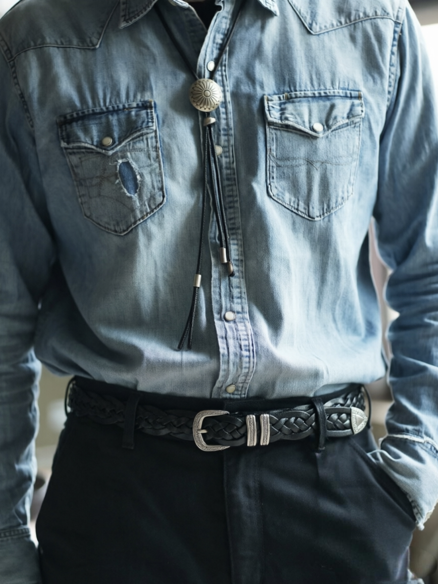 Handcrafted Full Grain Leather Braided Belt | Women's & Men's Vintage Pin-Buckle Belt