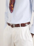 Handcrafted Full Grain Leather Braided Belt | Women's & Men's Vintage Pin-Buckle Belt