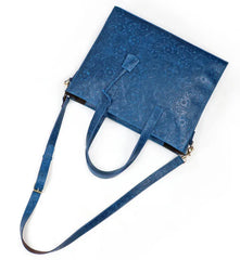 Handcrafted Full Grain Leather Briefcase with Floral Embossing, Vintage Laptop Tote Bag for Men & Women | Fits 16" Laptop | Leather Shoulder & Crossbody Work Bag or Weekend & Overnight Bags