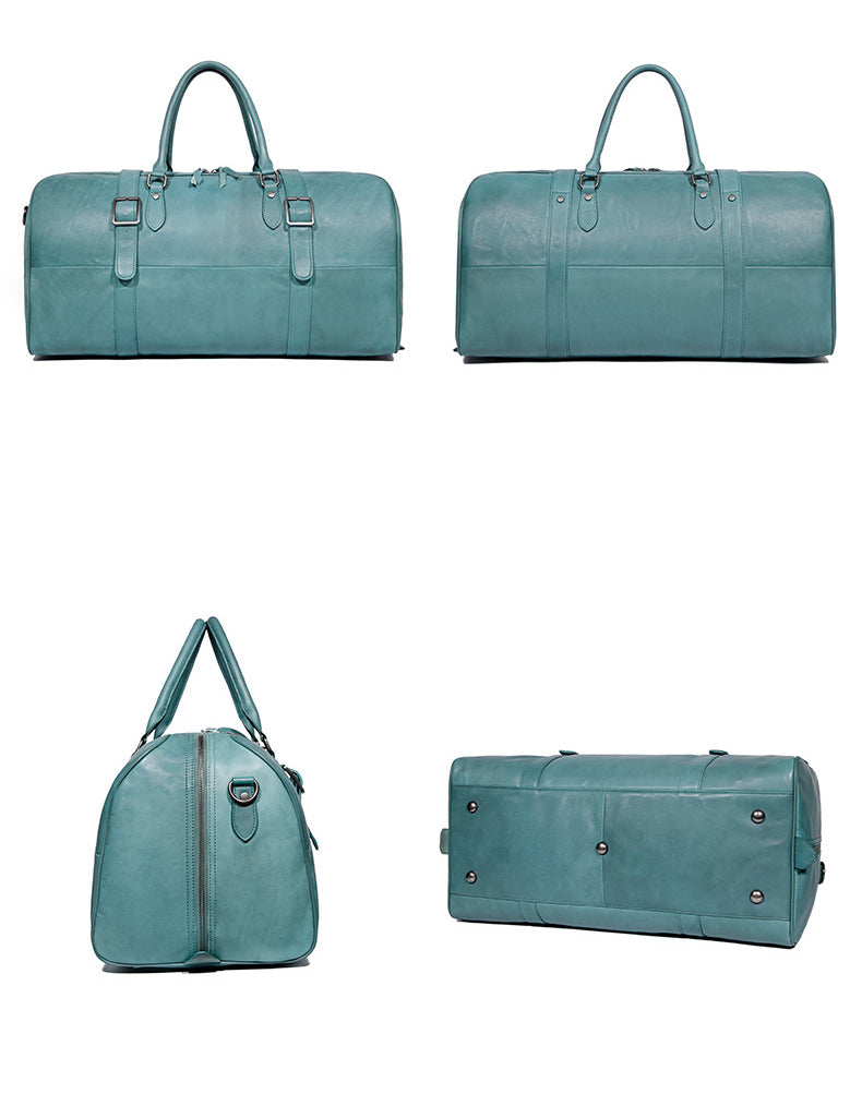 Handcrafted Full Grain Leather Duffle, Chic Leather Boston Weekender Travel Women Bag, Leather Luggage Carry on Baggage, Gym Bag, Men Leather Bag Alexel Crafts