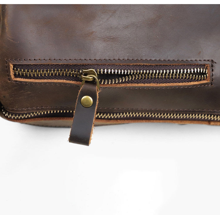 Handcrafted Full Grain Leather Round Barrel Bag | Men's Vintage Motorcycle Crossbody Sling Bag